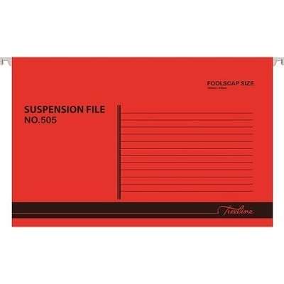 Treeline Foolscap Suspension File 505 (Box of 25)(Red)