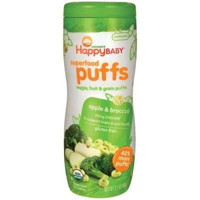 Happy Baby Superfood Puffs - Apple & Broccoli (60g)