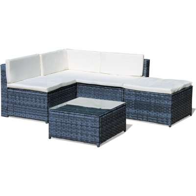 Fine Living Livorno Rattan Set (4 Piece) (Marbled Black)