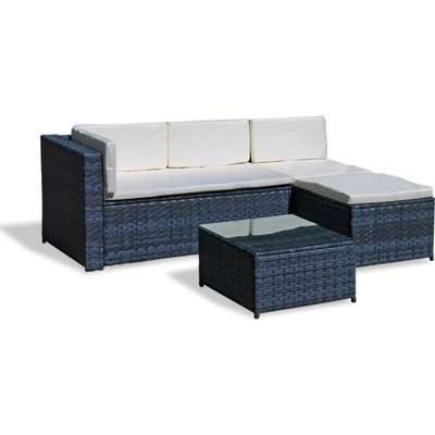 Fine Living Livorno Rattan Set (4 Piece) (Marbled Black)