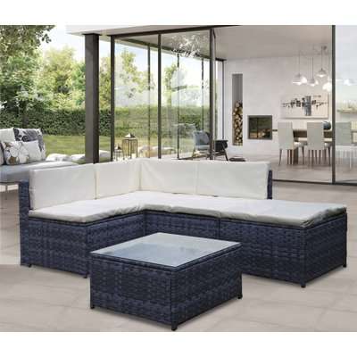 Fine Living Livorno Rattan Set (4 Piece) (Marbled Black)