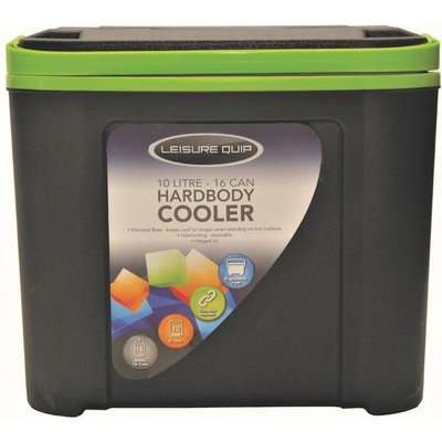 Leisurequip 10L Cooler Box - Black/Green