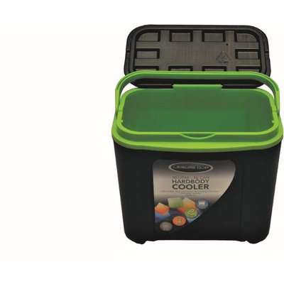 Leisurequip 10L Cooler Box - Black/Green