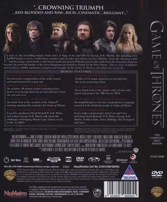 Game Of Thrones - Season 1 (DVD, Boxed set)
