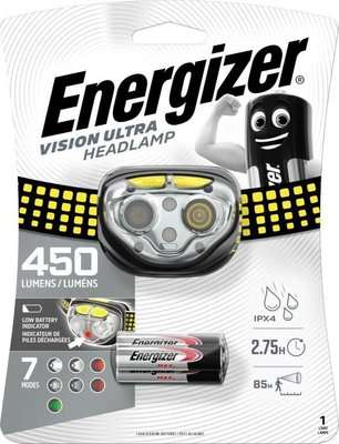 Energizer Vision Ultra Headlight (450 lumens)(Includes 3x AAA)