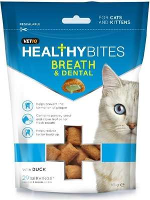 VetIQ HealthyBites Breath & Dental Treats for Cats and Kittens (65g)