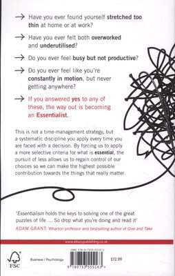 Essentialism - The Disciplined Pursuit of Less (Paperback)