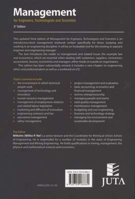 Management for engineers, technologists and scientists (Paperback, 3rd ed)