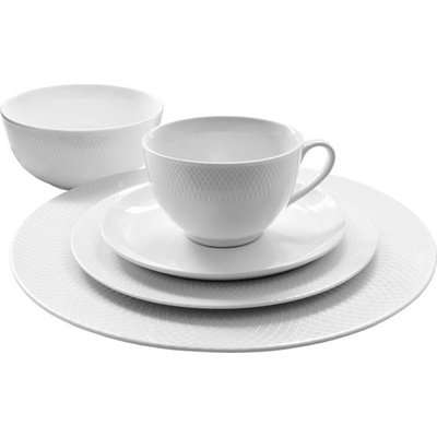 Eetrite Just White Geo Design Dinner Set (20 Piece)