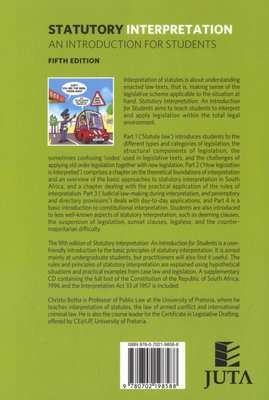 Statutory Interpretation - An Introduction for Students (Paperback, 5th Edition)