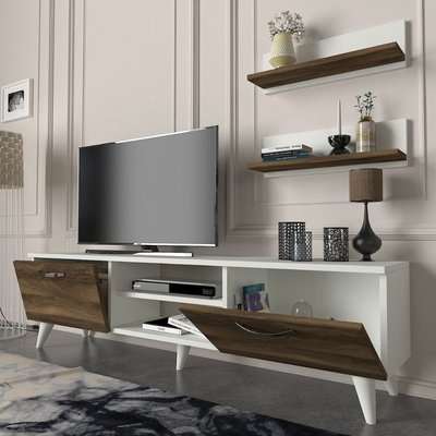 Homemark Armoire's Geacles TV Unit (Walnut and White)