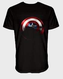 Marvel Captain America Shield Shade Out Mens T-Shirt (Black)(Large)