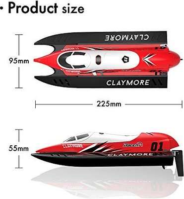 Exhobby R/C Claymore Brushed Boat with Battery & USB Charger