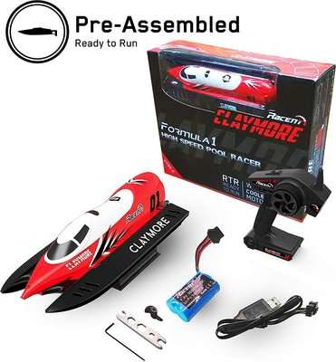 Exhobby R/C Claymore Brushed Boat with Battery & USB Charger