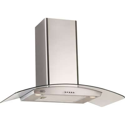 Defy Premium 900C Curved Glass Chimney Extractor (Stainless Steel)