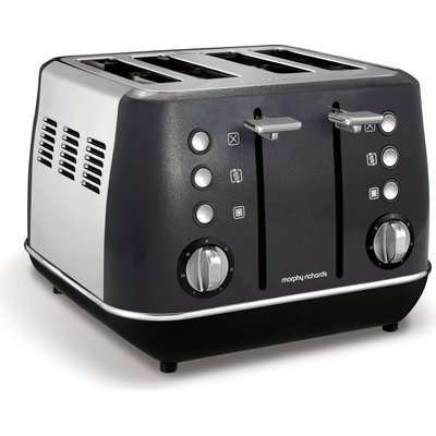 Morphy Richards Evoke 4 Slice, Stainless Steel Toaster (1800W)(Black)