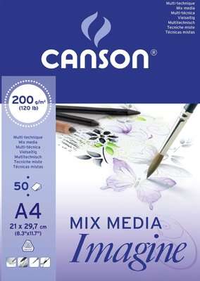 Canson Imagine Multimedia Pad - 200gsm - 50 Sheets - A4