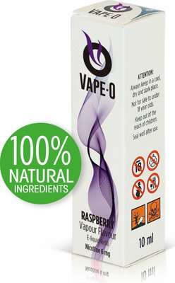 Vape-O Nicotine Refill Liquid 10ml - Raspberry Flavour 6mg