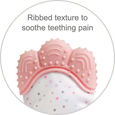 Snookums Teething Mittens - Pink Stars