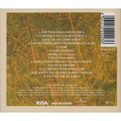 Out Of Africa - Music from the Motion Picture (CD)