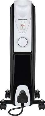 Mellerware Mohabi 2500 - Steel 11 Fin Oil Filled Heater with 3 Heat Settings (2500W)(Black)