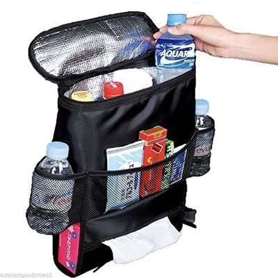 Car Back Seat Organizer with Drinks Cooler (Black)