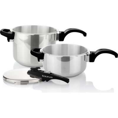 Taurus Ontime Rapid - 2 Piece Stainless Steel Pressure Cooker Set (6L and 4L)