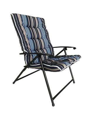 Seagull Padded Folding Chair (Striped Blue)