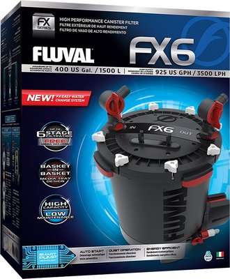 Fluval FX6 Performance Canister Filter for Aquariums up to 1500L (3500 L/Hour)