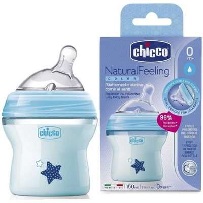 Chicco Natural Feeling Colour Bottles (Blue | 0m+ | 150ml)
