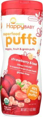 Happy Baby Superfood Puffs - Strawberry & Beet 60g