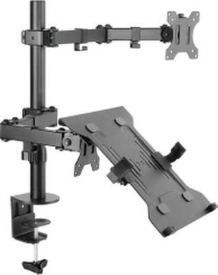 Equip 650119 13"-32" Articulating Dual Arm Monitor Laptop Desk Mount Bracket