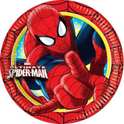 Ultimate Spiderman Web Warriors - 8 Paper Plates (23 cm)