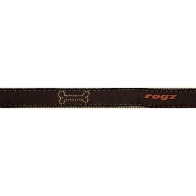 Rogz Fancy Dress Beach Bum Fixed Dog Lead - Large 20mm (Bronze Bone Design)