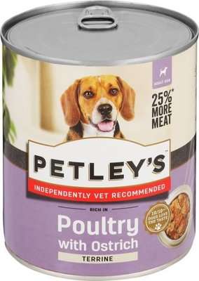 Petleys Poultry with Ostrich Terrine Wet Dog Food (775g)(6-Pack) - Dog Food - Terrine