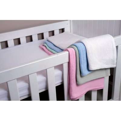 Snuggletime Cotton Cellular Blanket for Pram or Crib (Grey)