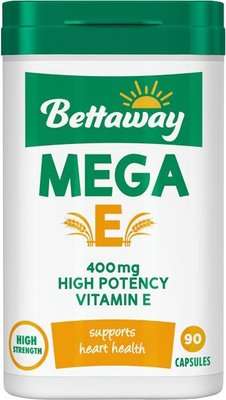 Bettaway Mega E - 400mg High Potency Vitamin E Capsules (90 Pack)