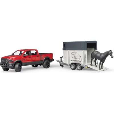 Bruder RAM 2500 Power Wagon with 1 horse and horse trailer (1:16)