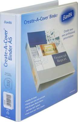 Bantex Presentation 2 D Ringbinder (A5)(30mm)(White)