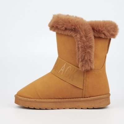 Miss Black Rae Slipper Boot (Tan)(5)
