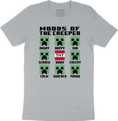 Minecraft Feelings Youth Boys T-Shirt (Grey Melange)