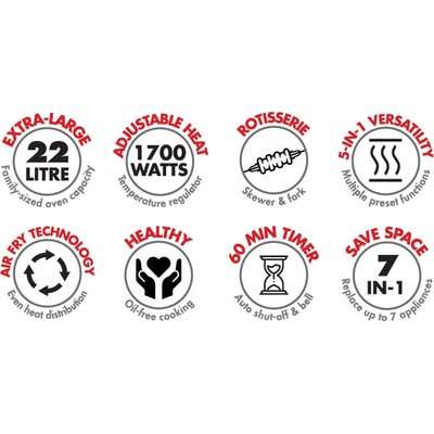 Bennett Read Air Fryer Oven With Rotisserie (22L)(Black)