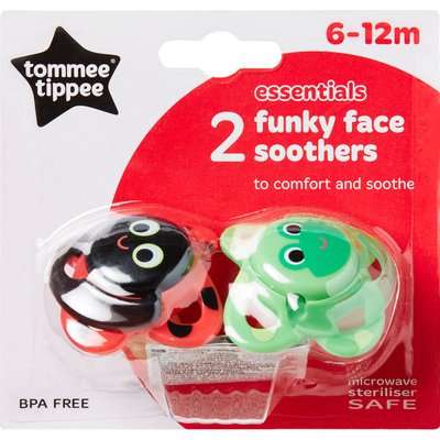 Tommee Tippee - Essentials Funky Face Soother (6 - 12 Months | Supplied May Vary | 2 Pack)
