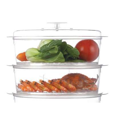 Mellerware Dim Sum - 3 Tier Plastic Food Steamer with Timer (9L)(800W)