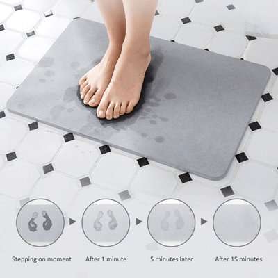 Diatomite Bath Mat (Grey)
