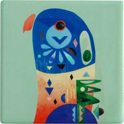 Maxwell & Williams Pete Cromer Ceramic Square Tile Coaster - Lorikeet (9.5cm)