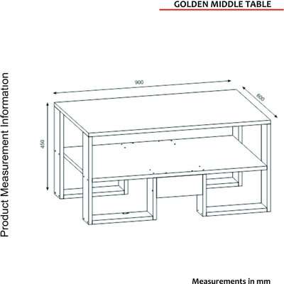 Homemark Armoire's Golden Coffee Table (White and Walnut)