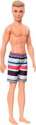 Barbie Ken Beach Doll with Striped Shorts