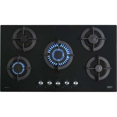 Defy Gemini 5 Burner Gas on Glass Hob (Black Glass)