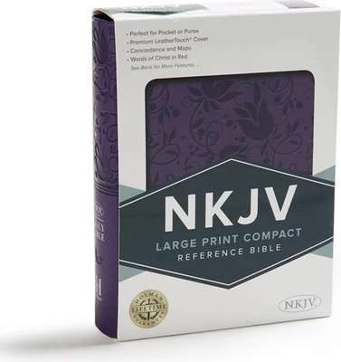 NKJV Compact Reference Bible (Purple) (Large print, Leather / fine binding)